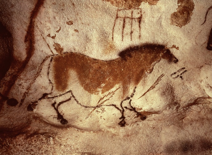 ca. 15,000-13,000 B.C. --- Chinese Horse Paleolithic Cave Painting at Lascaux --- Image by © The Gallery Collection/Corbis