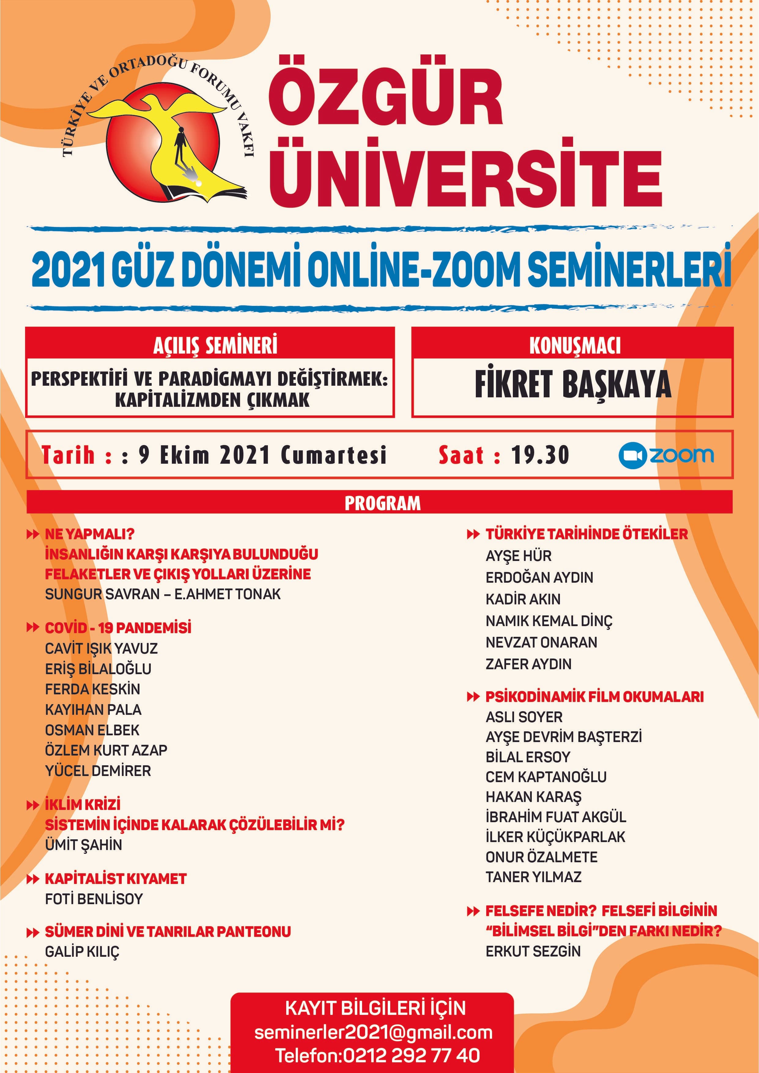 Özgür Üniversite’de güz dönemi başlıyor! - basın metni