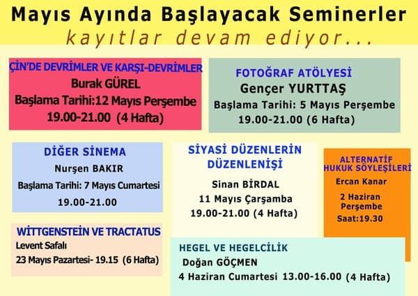 Özgür Üniversite Mayıs Seminerleri Başlıyor !