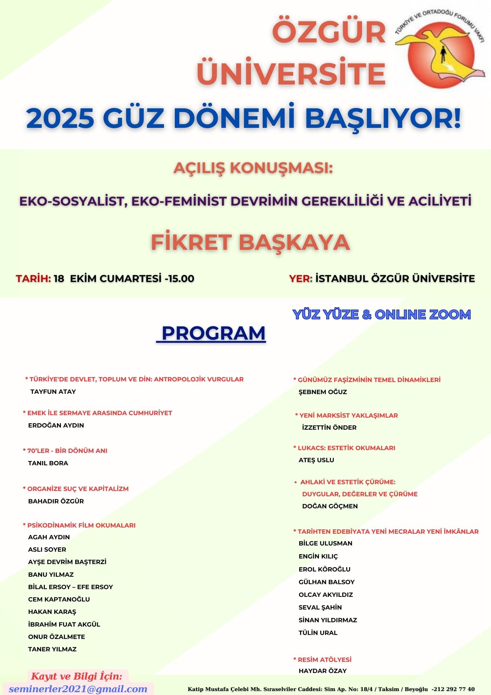 2025 Güz Dönemi Başlıyor!